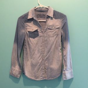 Denim button up long sleeve shirt